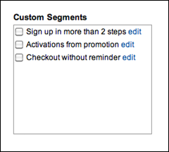 create a whole list of segments based on your various funnels